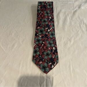 Christian Dior Monsieur Silk Tie Geometric Abstract Floral Vintage Dark Academia